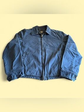 Vintage Old Navy Canvas Jacket Black Zip Up Workwear Men’s M Faded